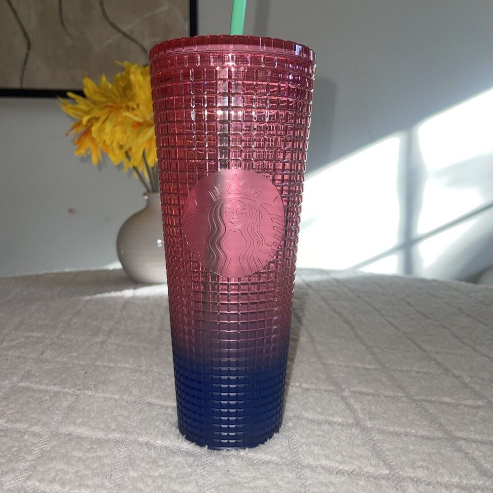 STARBUCKS SUMMER 2022 WATERMELON-PINK-PURPLE STUDDED TUMBLER 24 OZ~~RETIRED~